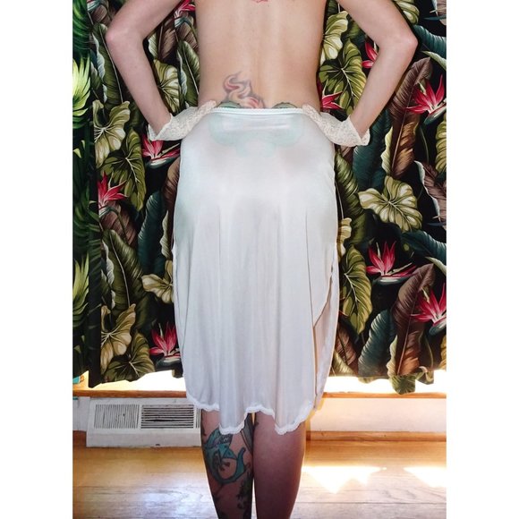 Vintage White Shadowline Half Slip S pinup retro undergarment lace slip skirt - Picture 7 of 10